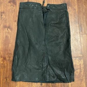 DKNY 100% Leather Black Pencil Skirt Sz: 6